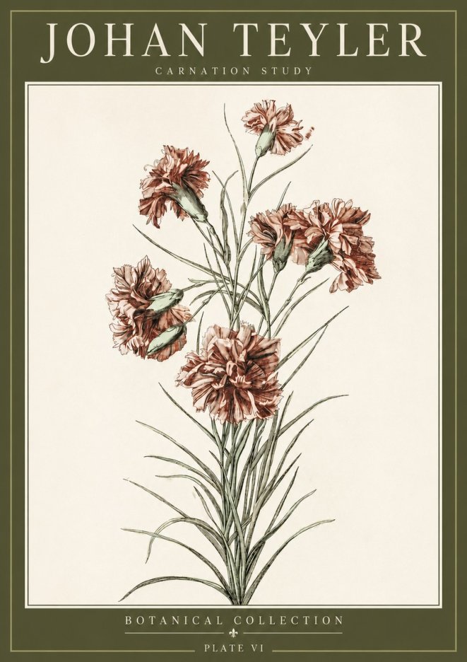 Johan Teyler Carnation Study No3 - Plakát