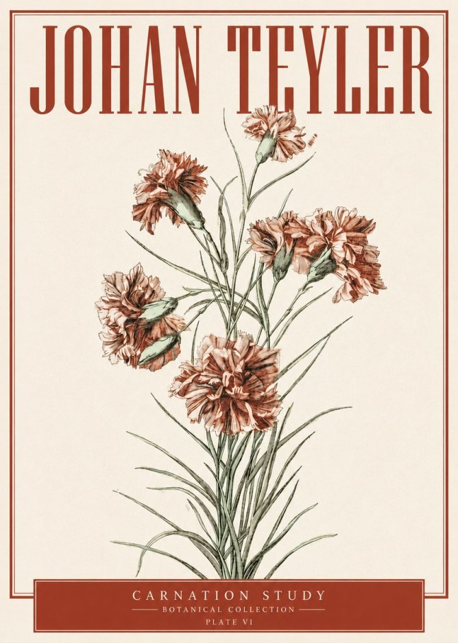 Johan Teyler Carnation Study No4 - Plakát