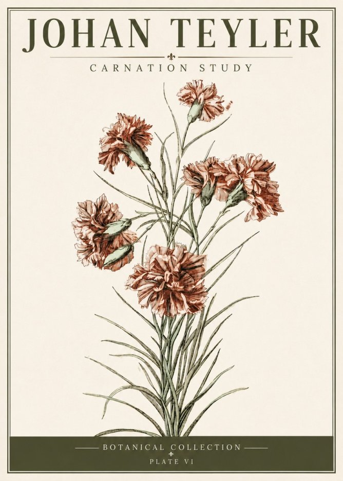Johan Teyler Carnation Study No6 - Plakát