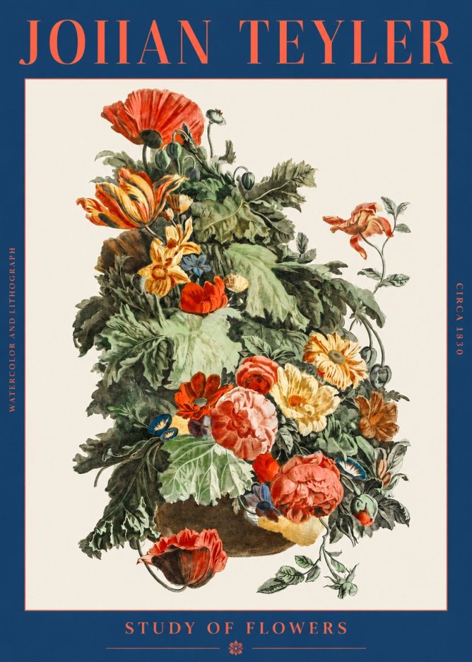Johan Teyler Study of Flowers No2 - Plakát