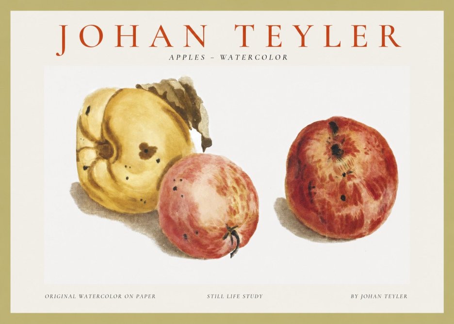 Johan Teyler Apples - Watercolor No1 - Plakát