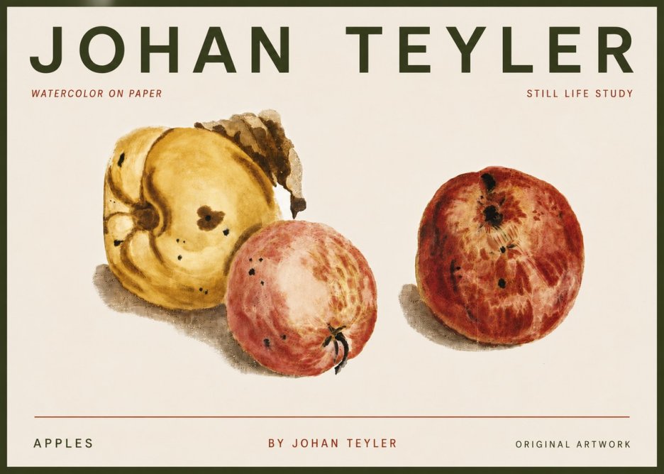 Johan Teyler Apples - Watercolor No4 - Plakát