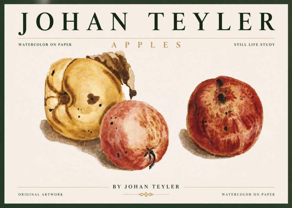 Johan Teyler Apples - Watercolor No6 - Plakát