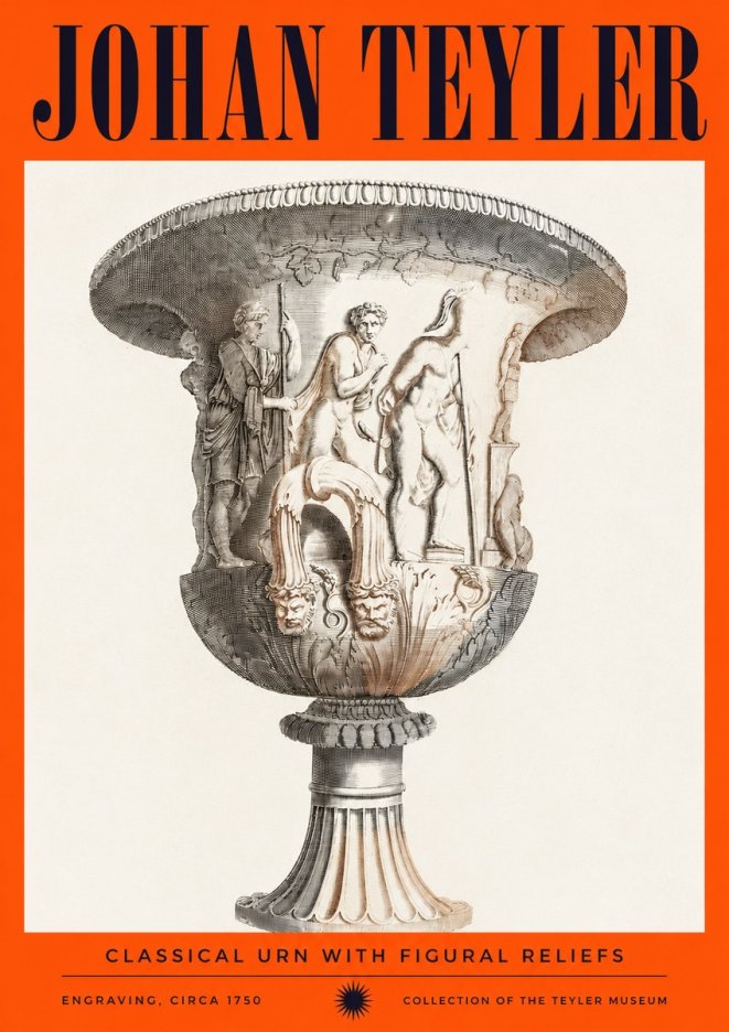 Johan Teyler Classical Urn with Figural Reliefs I No2 - Plakát