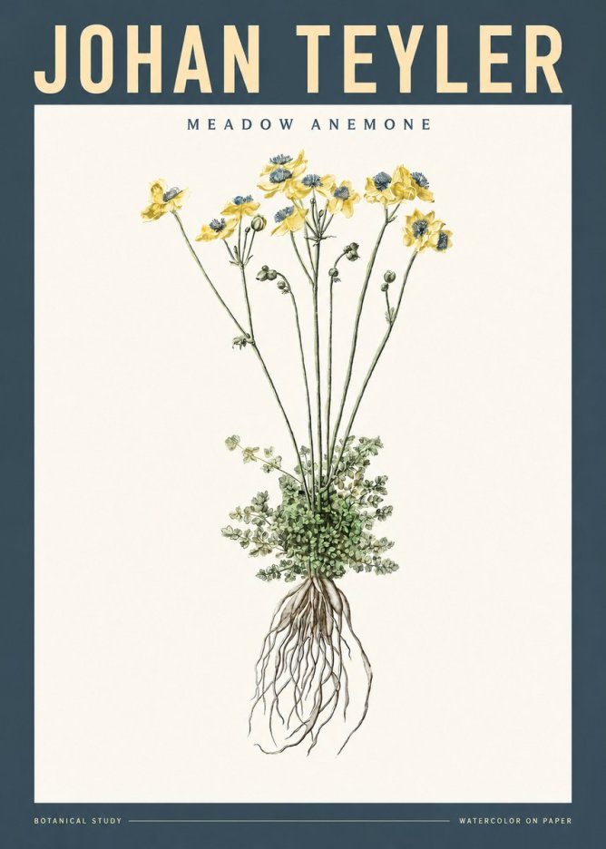 Johan Teyler Meadow Anemone No2 - Plakát