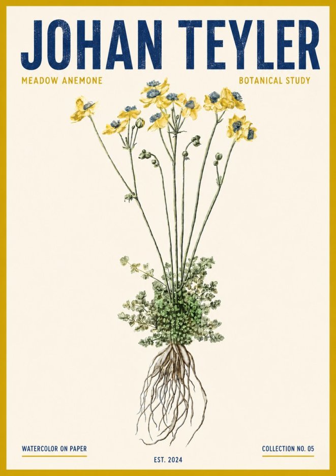 Johan Teyler Meadow Anemone No5 - Plakát
