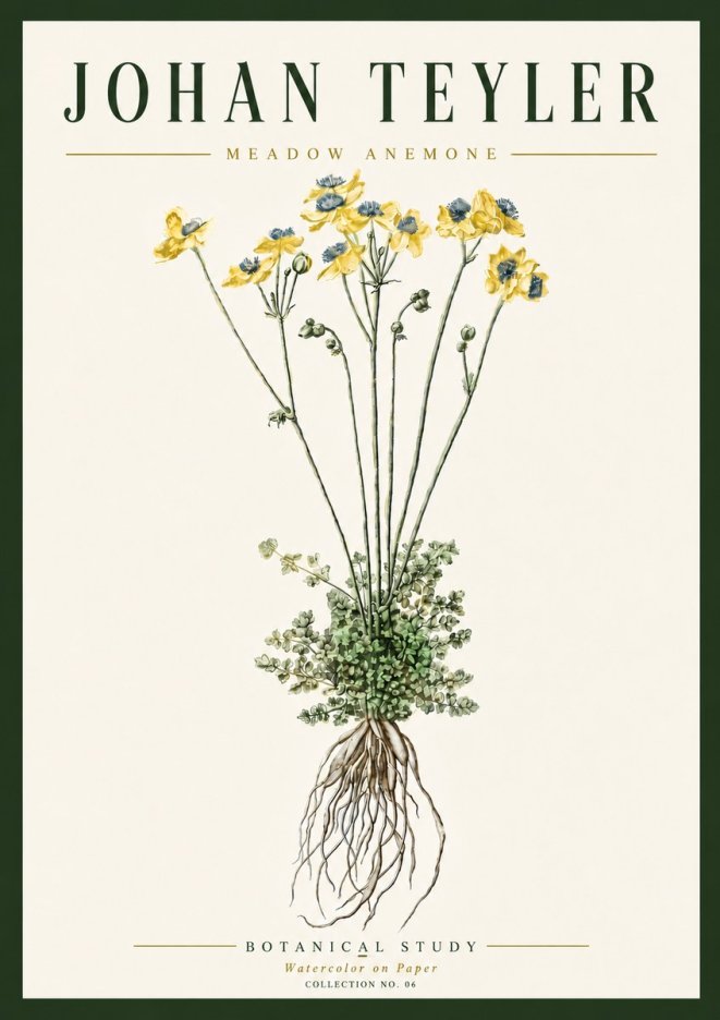 Johan Teyler Meadow Anemone No6 - Plakát