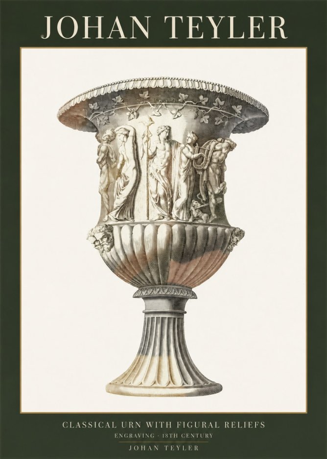 Johan Teyler Classical Urn with Figural Reliefs II No1 - Plakát