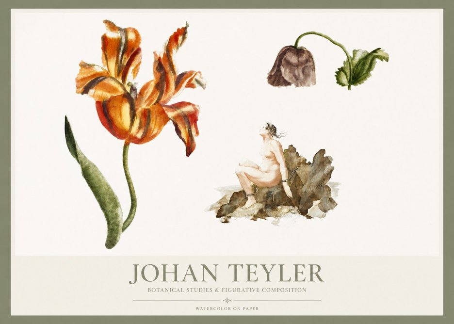 Johan Teyler Botanical Studies & Figurative Composition No1 - Plakát