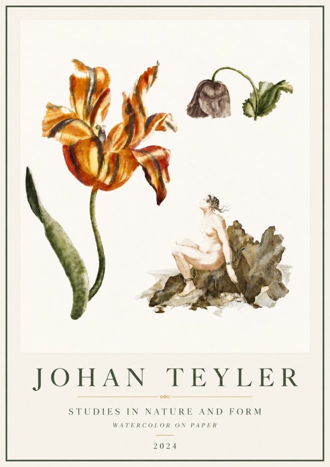 Johan Teyler Botanical Studies & Figurative Composition No5 - Plakát