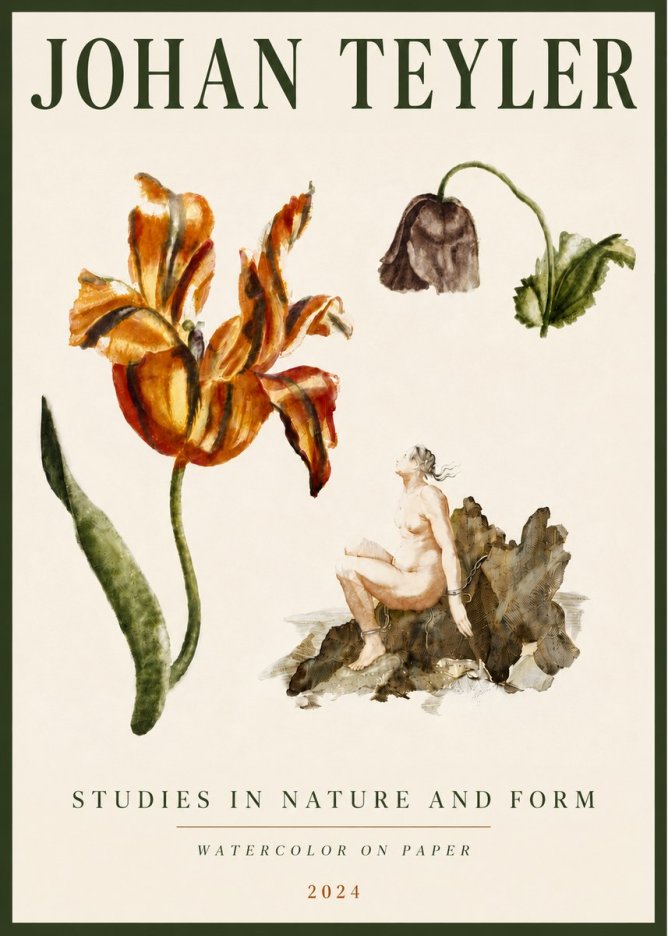 Johan Teyler Botanical Studies & Figurative Composition No6 - Plakát