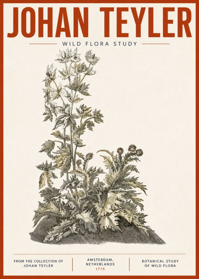 Johan Teyler Wild Flora Study No4 - Plakát