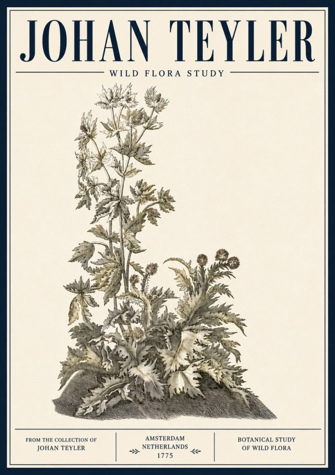 Johan Teyler Wild Flora Study No5 - Plakát