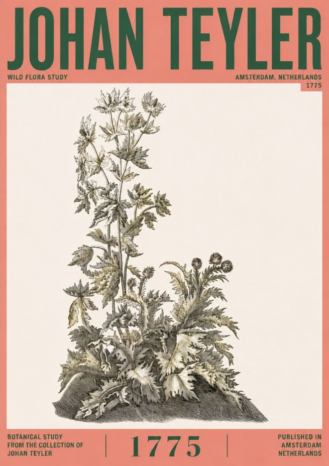 Johan Teyler Wild Flora Study No6 - Plakát
