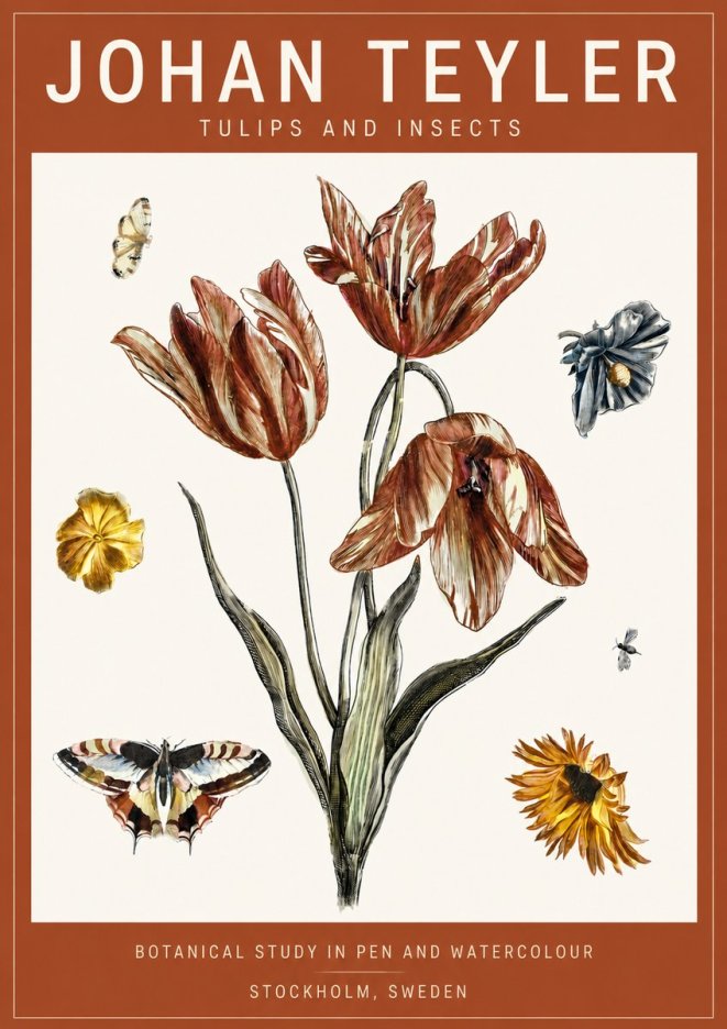 Johan Teyler Tulips and Insects No4 - Plakát