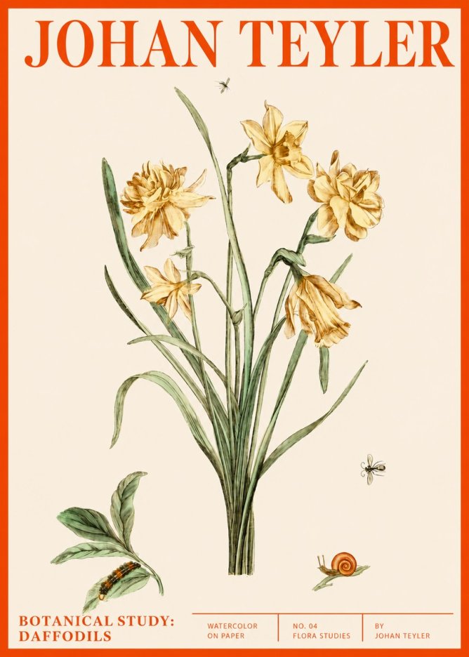 Johan Teyler Daffodils No4 - Plakát