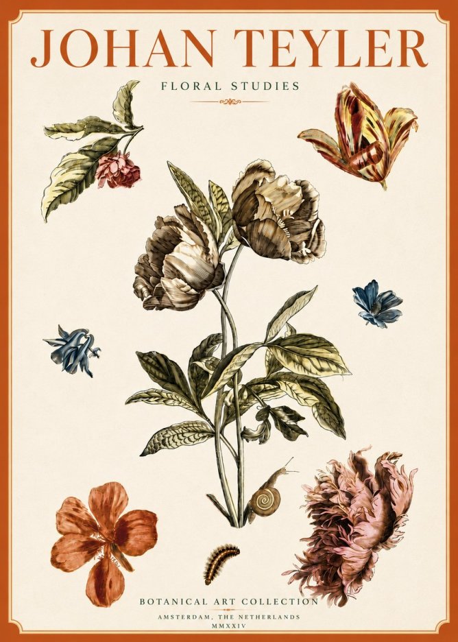 Johan Teyler Floral Studies No6 - Plakát
