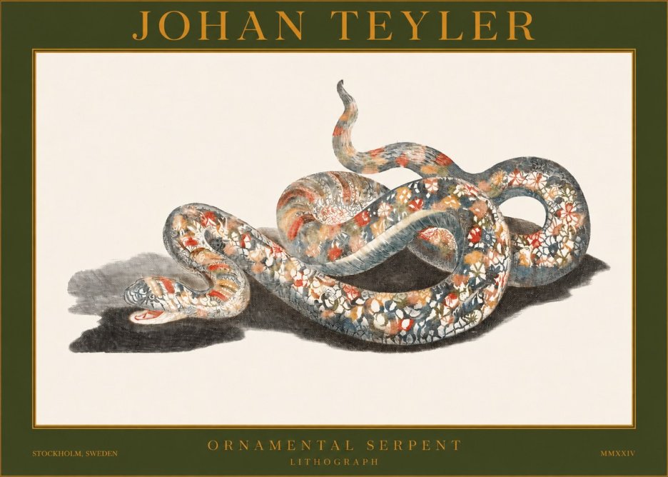 Johan Teyler Ornamental Serpent No1 - Plakát