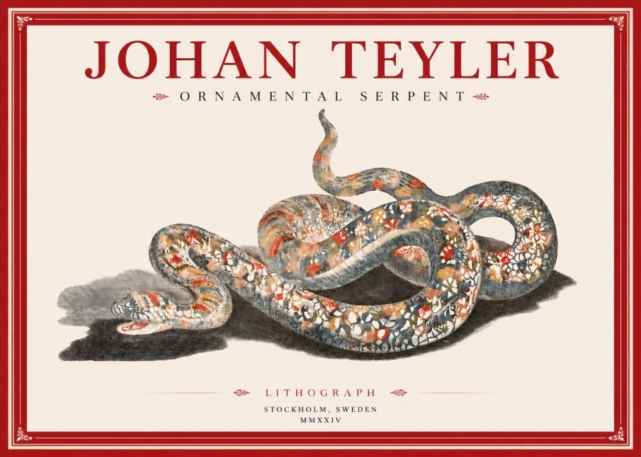 Johan Teyler Ornamental Serpent No3 - Plakát