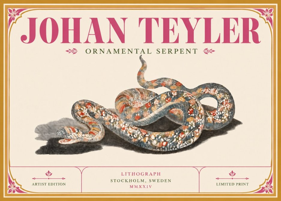 Johan Teyler Ornamental Serpent No6 - Plakát