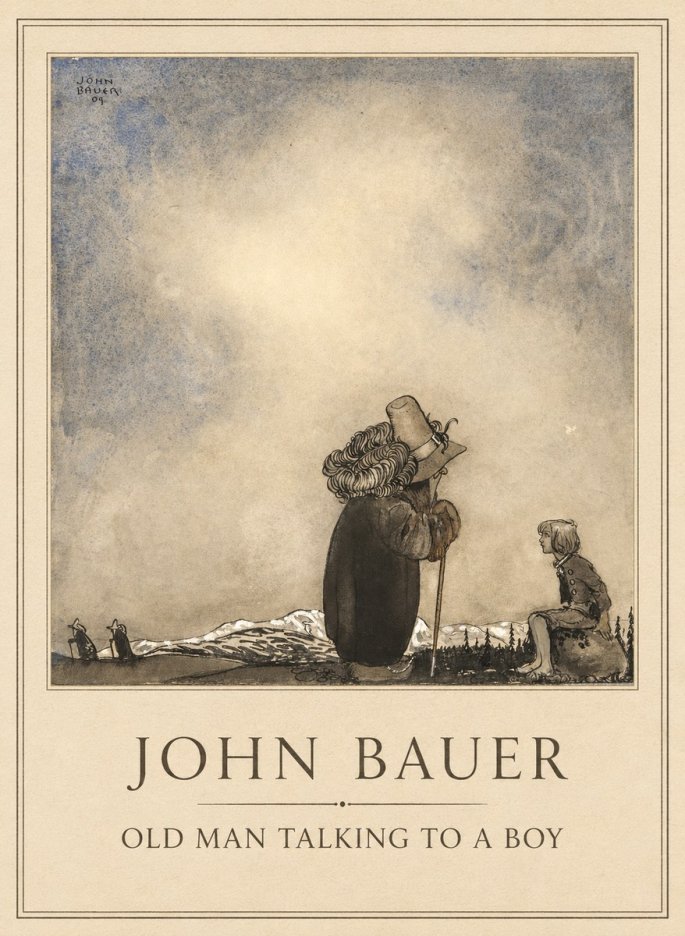 John Bauer Old Man Talking to a Boy No1 - Plakát