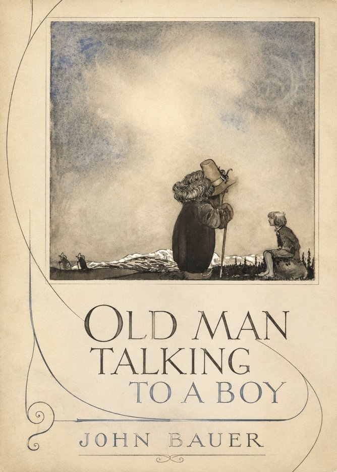 John Bauer Old Man Talking to a Boy No5 - Plakát