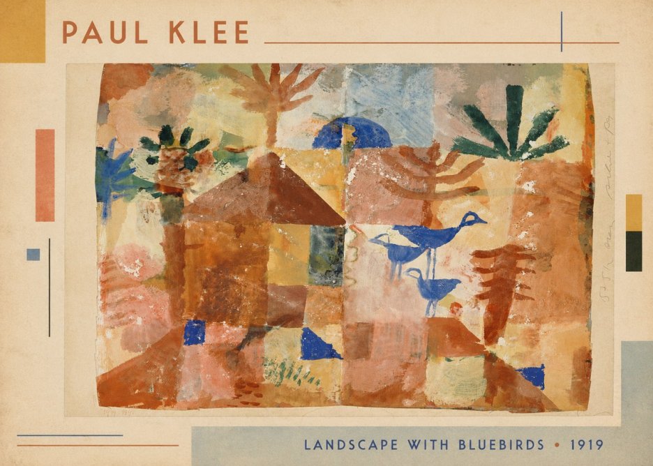 Paul Klee Landscape with Bluebirds No1 - Plakát