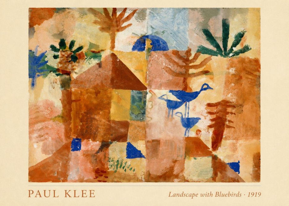 Paul Klee Landscape with Bluebirds No4 - Plakát