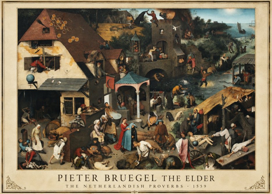 Pieter Bruegel The Netherlandish Proverbs II No5 - Plakát