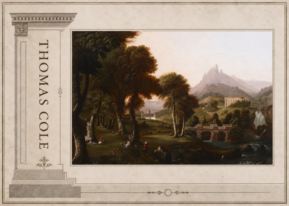 Thomas Cole The Old Mill, Sunset No2 - Plakát