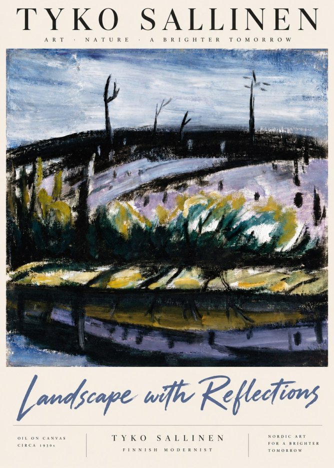 Tyko Sallinen Landscape with Reflections No4 - Plakát