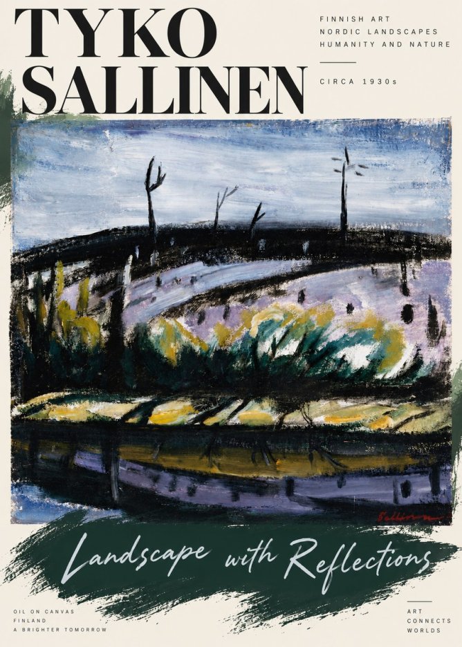 Tyko Sallinen Landscape with Reflections No6 - Plakát