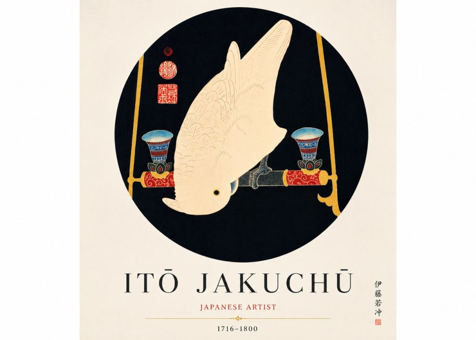 Itō Jakuchū White Cockatoo No6 - Plakát