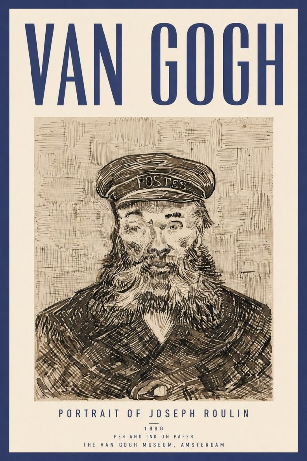 Van Gogh Portrait of Joseph Roulin I No4 - Plakát
