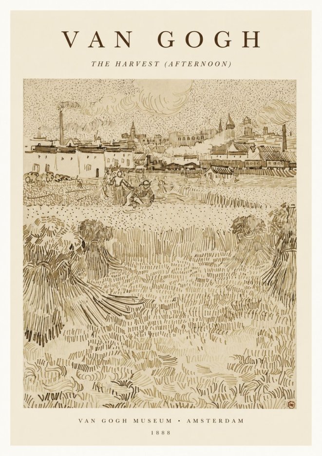 Van Gogh The Harvest (Afternoon) No1 - Plakát
