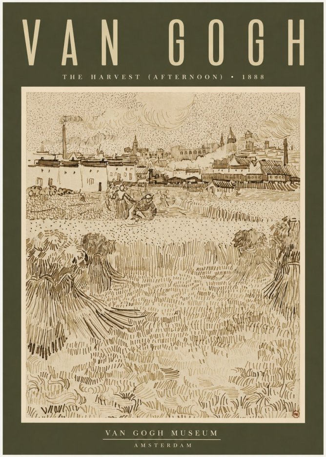 Van Gogh The Harvest (Afternoon) No2 - Plakát