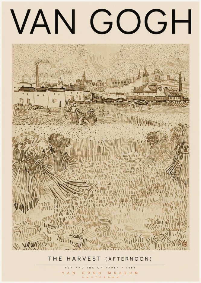 Van Gogh The Harvest (Afternoon) No3 - Plakát
