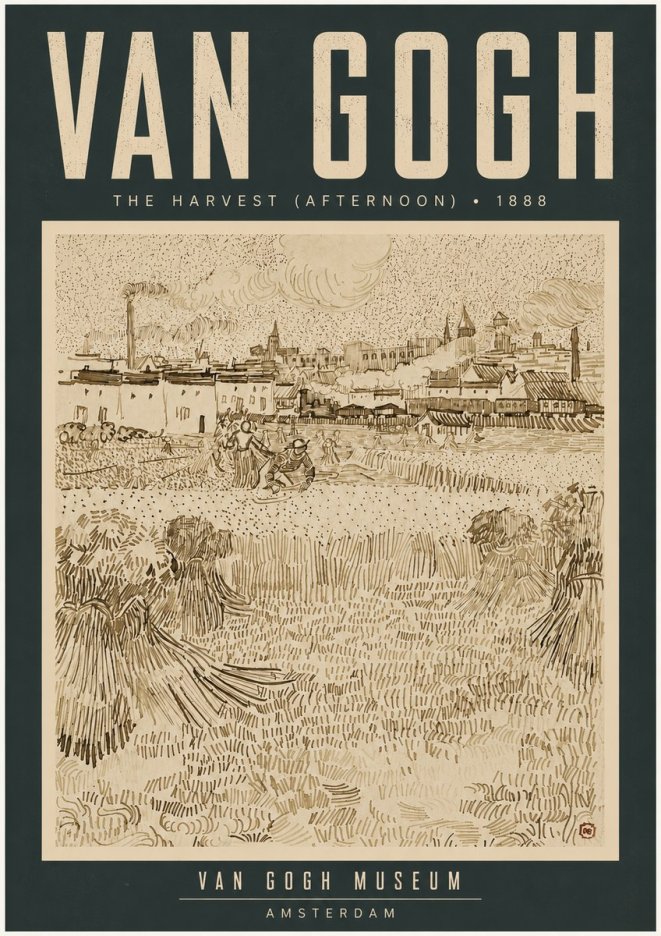 Van Gogh The Harvest (Afternoon) No4 - Plakát