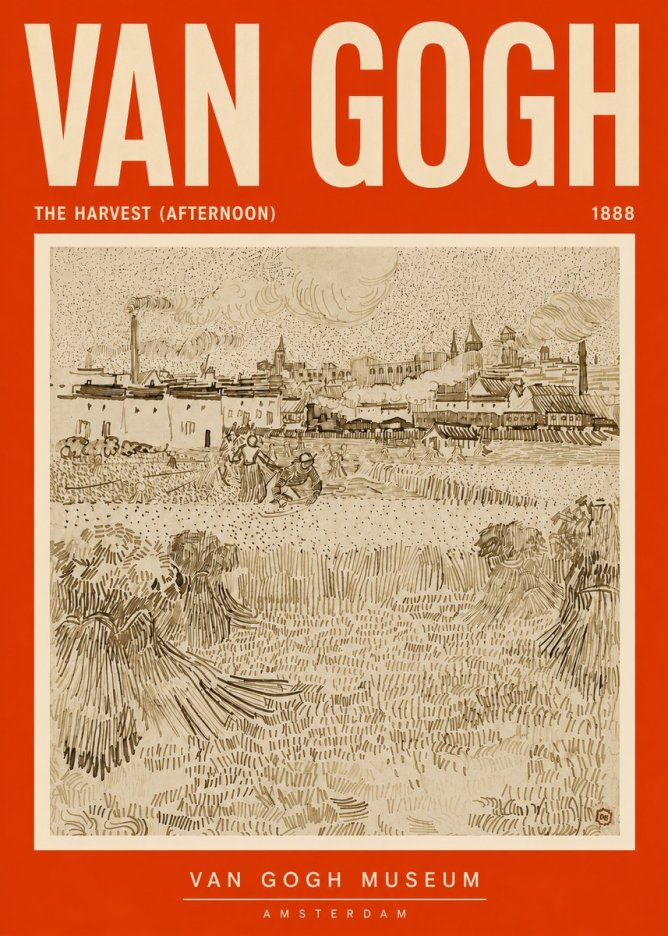 Van Gogh The Harvest (Afternoon) No5 - Plakát