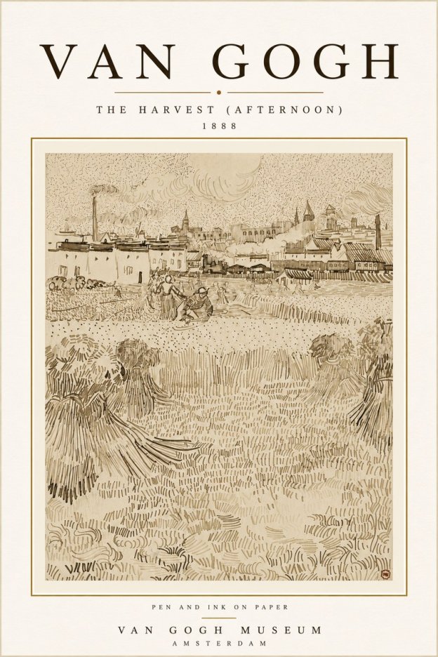 Van Gogh The Harvest (Afternoon) No6 - Plakát