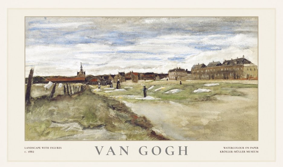 Van Gogh Landscape with Figures No1 - Plakát