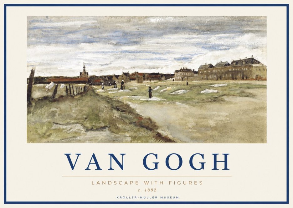 Van Gogh Landscape with Figures No2 - Plakát