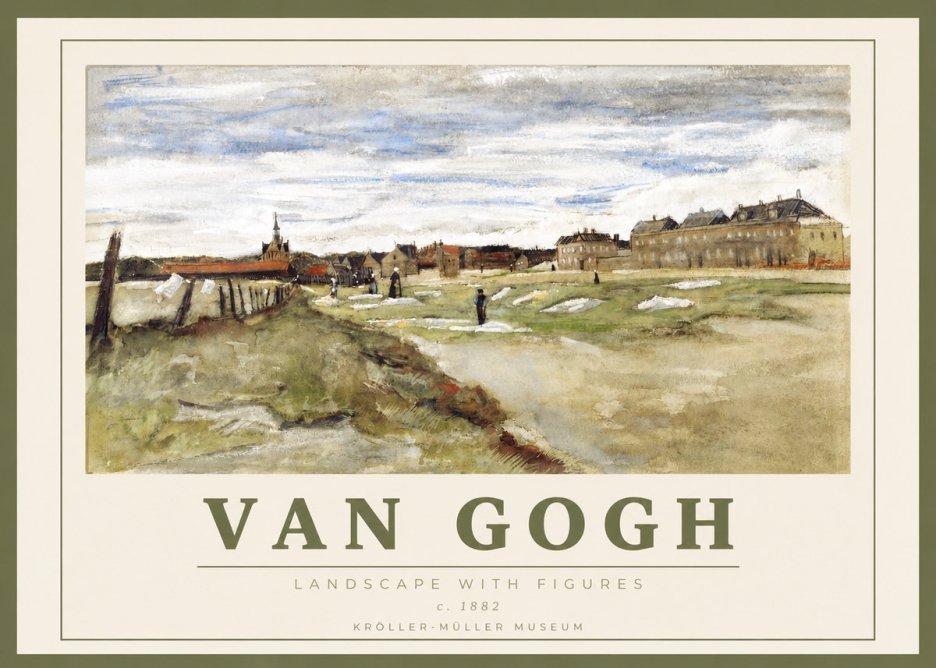 Van Gogh Landscape with Figures No3 - Plakát