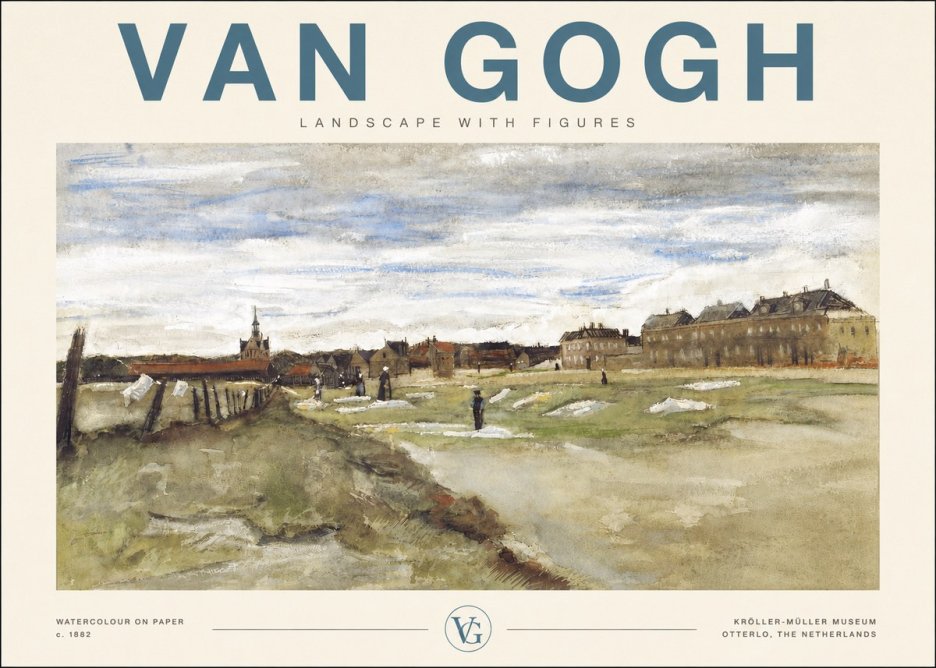 Van Gogh Landscape with Figures No4 - Plakát