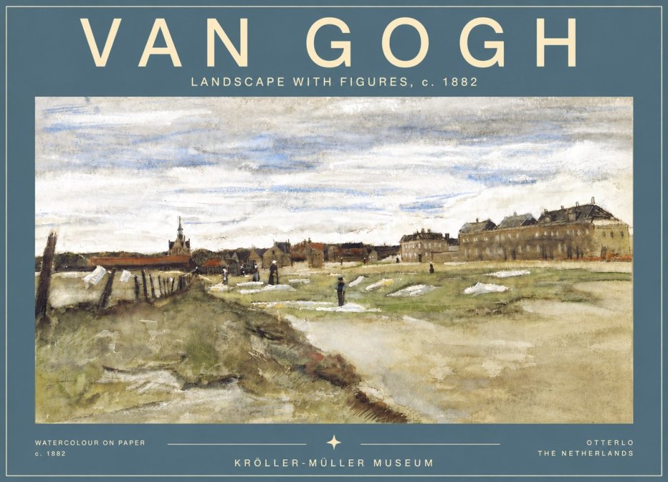 Van Gogh Landscape with Figures No6 - Plakát