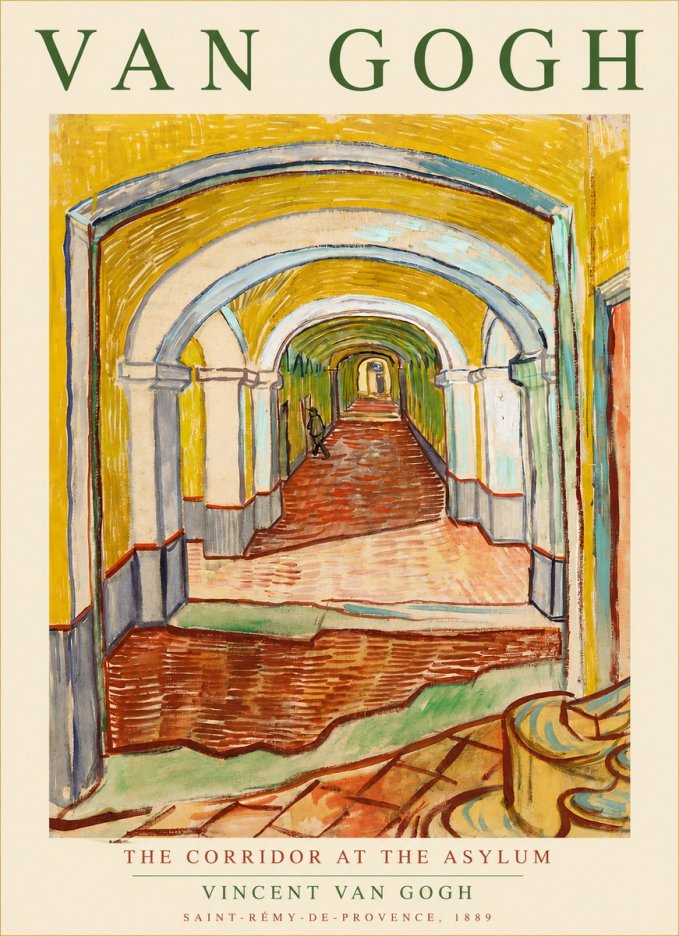 Van Gogh The Corridor at the Asylum No3 - Plakát