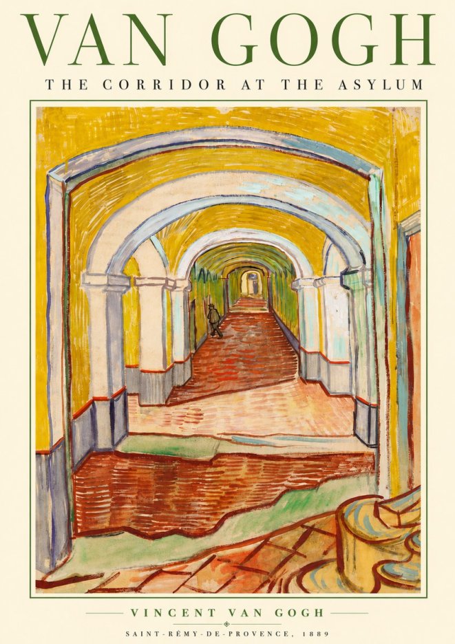 Van Gogh The Corridor at the Asylum No5 - Plakát
