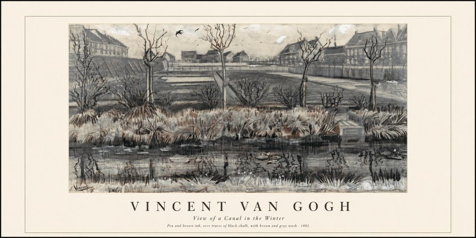 Van Gogh View of a Canal in the Winter No1 - Plakát
