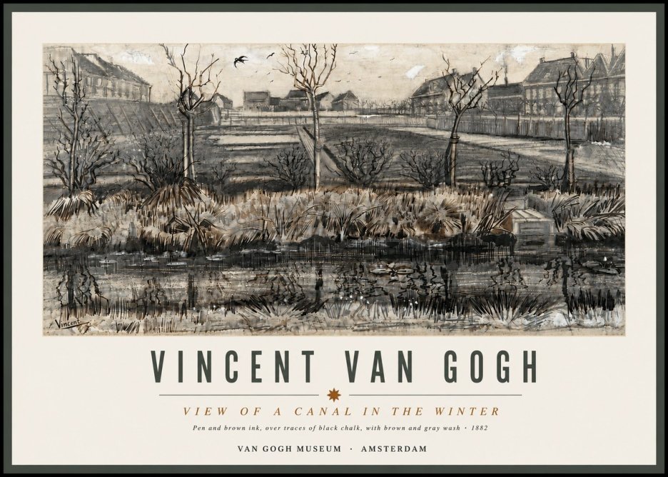 Van Gogh View of a Canal in the Winter No4 - Plakát