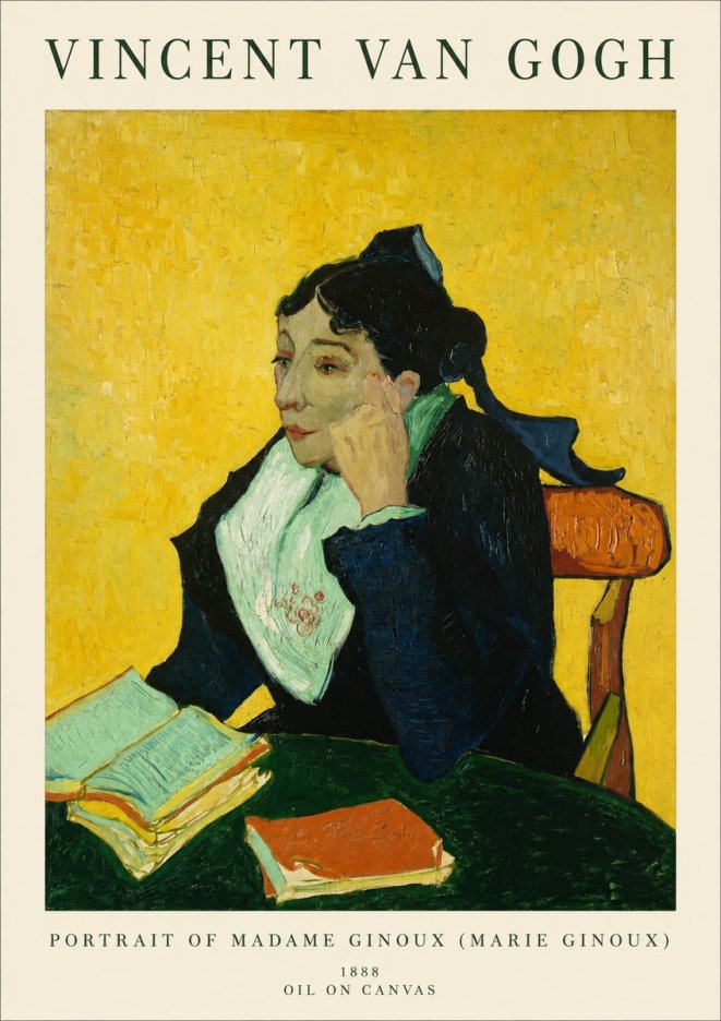 Van Gogh Portrait of Madame Ginoux (Marie Ginoux) No1 - Plakát